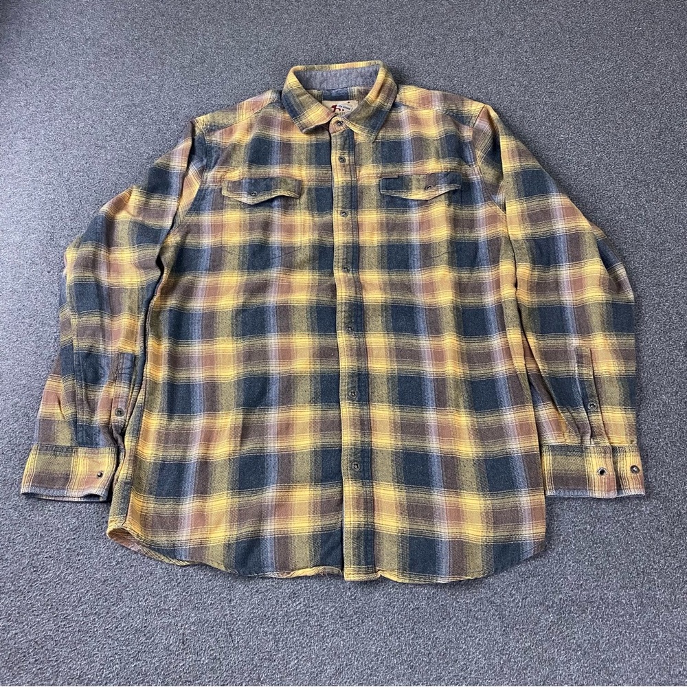 Dakota Grizzly Long Sleeve Plaid Flannel Snap Button Down Shirt Men’s Size Large